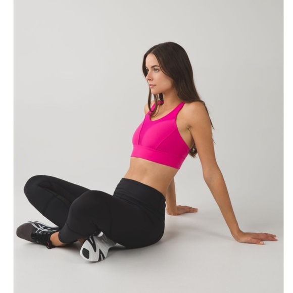 LULULEMON Oxygen Bra Jewelled Magenta Pink Size 6 - Picture 3 of 12